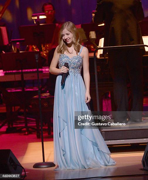 Jackie Evancho performs at Adrienne Arsht Center on January 3, 2014 in Miami, Florida.