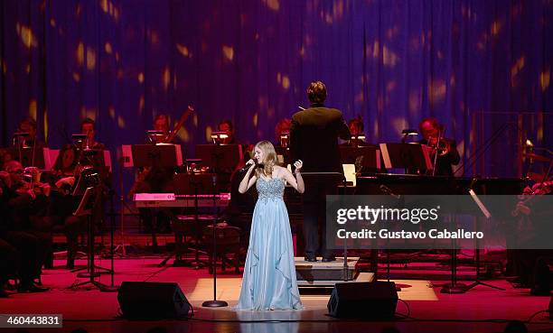 Jackie Evancho performs at Adrienne Arsht Center on January 3, 2014 in Miami, Florida.