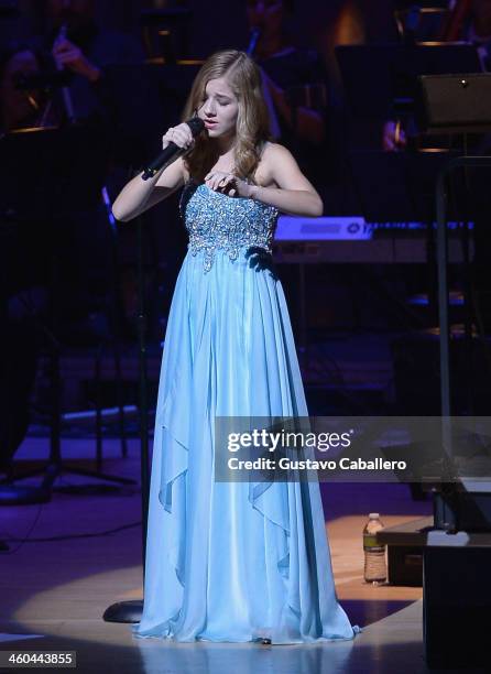 Jackie Evancho performs at Adrienne Arsht Center on January 3, 2014 in Miami, Florida.