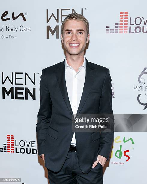 Shane Bitney Crone arrives at Chaz Dean's holiday party benefiting Love is Louder on December 13, 2014 in Los Angeles, California.