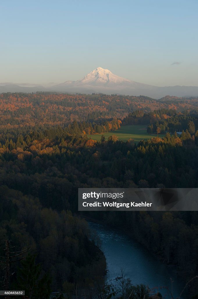 View in the fall from Jonsrud Viewpoint of the Sandy River...