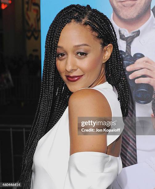 Tia Mowry-Hardrict arrives at the Los Angeles Premiere "Horrible Bosses 2" at TCL Chinese Theatre on November 20, 2014 in Hollywood, California.