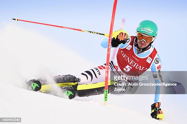 Felix Neureuther of Germany competes during the Audi FIS Alpine Ski World Cup Men's Slalom on December 14, 2014 in Are, Sweden.