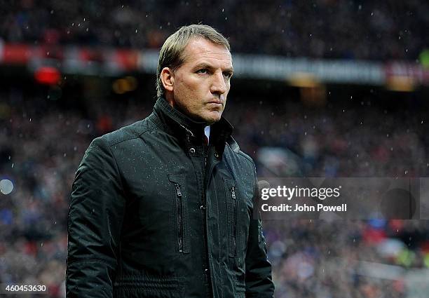 Brendan Rodgers manager of Liveprool during the Barclays Premier League match between Manchester United and Liverpool at Old Trafford on December 14,...