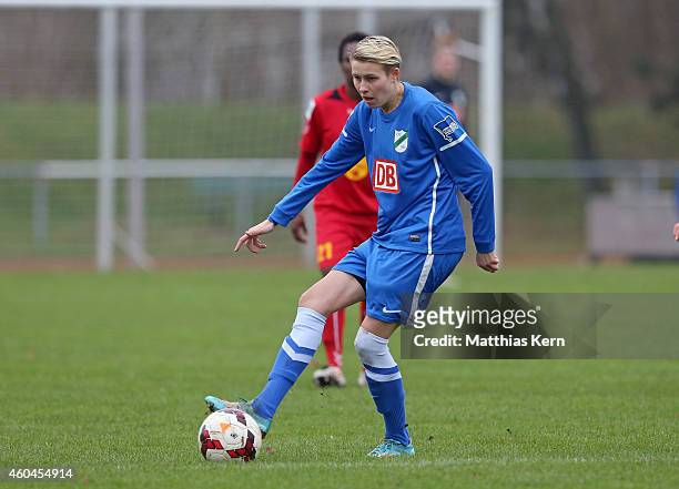 Jolanta Siwinska of Luebars runs with the ball during the Women's Second Bundesliga match between 1.FC Luebars and FFV Leipzig at Stadion...