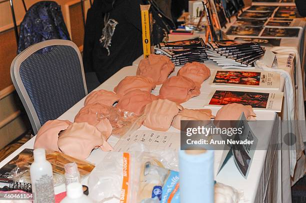 John Paladin's make up table on display during the Creation Entertainment's Official Star Trek Convention at Hyatt Regency San Francisco Airport on...