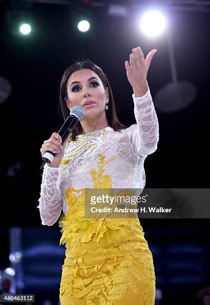 Eva Longoria on stage at the Global Gift Gala during day five of the 11th Annual Dubai International Film Festival held at White Dubai on December...