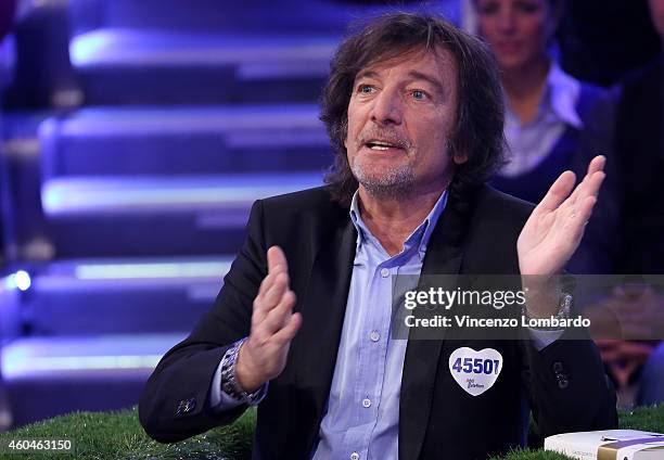 Claudio Cecchetto attends the 'Quelli Che Il Calcio' Tv Show - on December 14, 2014 in Milan, Italy.