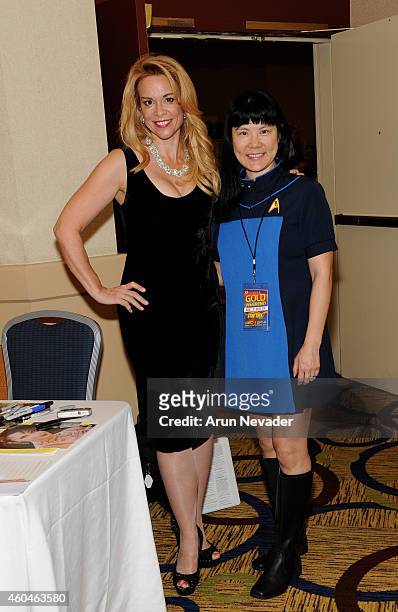 Actress Chase Masterson and guest pose for a photo during the Creation Entertainment's Official Star Trek Convention at Hyatt Regency San Francisco...