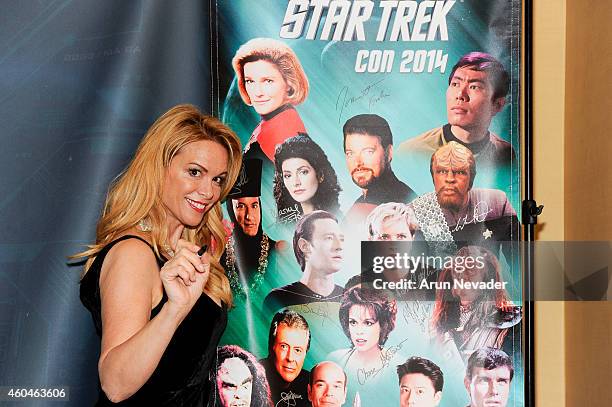 Actress Chase Masterson appears and signing autograph during the Creation Entertainment's Official Star Trek Convention at Hyatt Regency San...