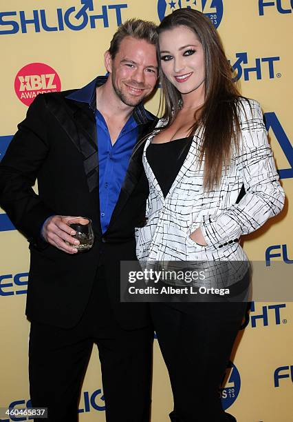 Adult film actor Erik Everhard and adult film actress Dani Daniels arrive for the 2013 XBIZ Awards held at the Hyatt Regency Century Plaza on January...