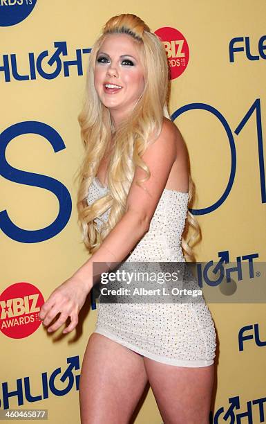 Adult Film actress Holly Hanna arrives for the 2013 XBIZ Awards held at the Hyatt Regency Century Plaza on January 11, 2013 in Century City,...