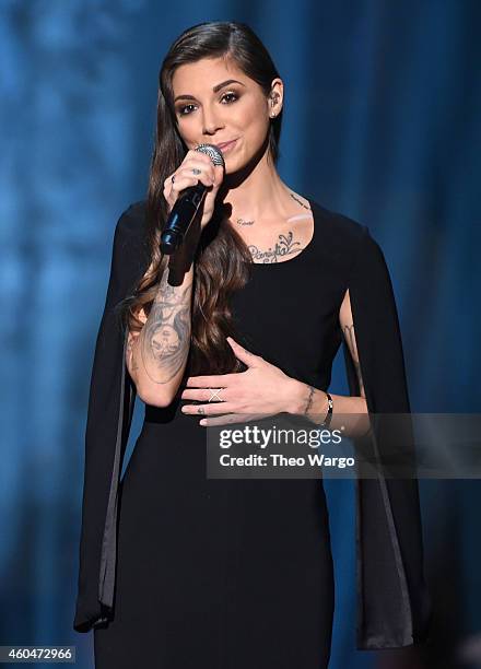 Christina Perri performs onstage at TNT Christmas in Washington 2014 at the National Building Museum on December 14, 2014 in Washington, DC....