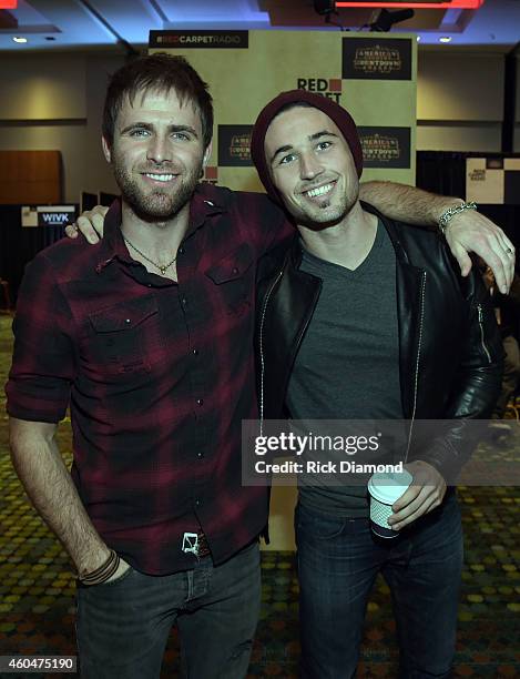 Singers/Songwriters Canaan Smith and Michael Ray attend Red Carpet Radio Presented By Westwood One For The American County Countdown Awards at the...