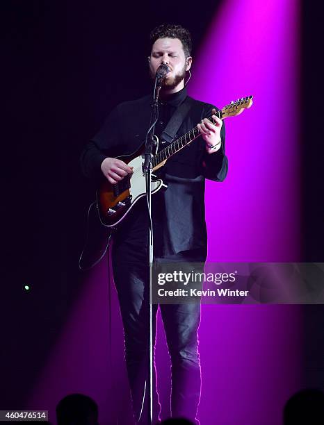 Musician Joe Newman of Alt-J performs onstage during day two of the 25th annual KROQ Almost Acoustic Christmas at The Forum on December 13, 2014 in...