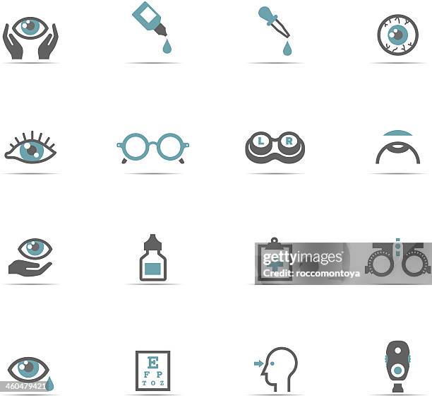 illustrations, cliparts, dessins animés et icônes de icône set optometry - oeil humain