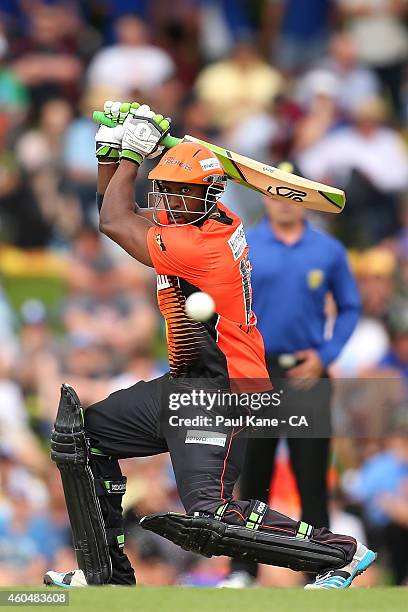 Michael Carberry of the Scorchers bats during the Twenty20 match between the Perth Scorchers and Australian Legends at Aquinas College on December...