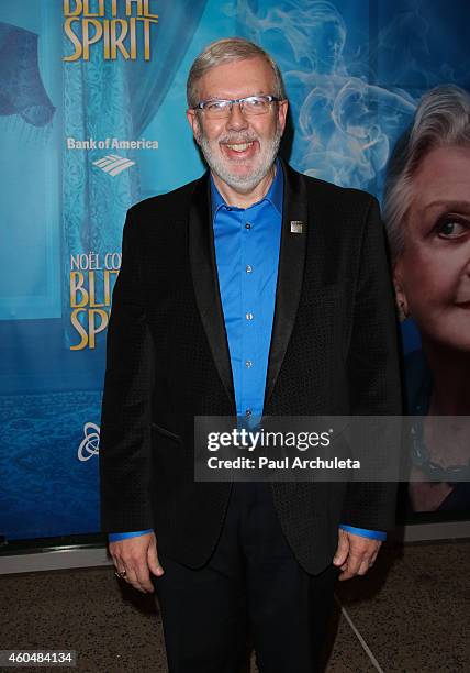 Movie Critic Leonard Maltin attends the "Blithe Spirit" opening night performance at The Ahmanson Theatre on December 14, 2014 in Los Angeles,...