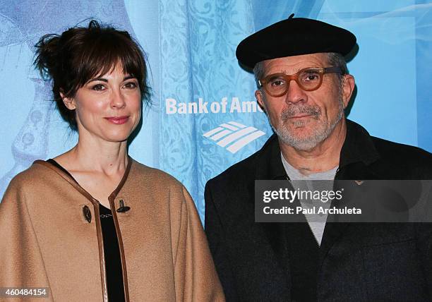 Actress Rebecca Pidgeon and Playwrite David Mamet attend the "Blithe Spirit" opening night performance at The Ahmanson Theatre on December 14, 2014...