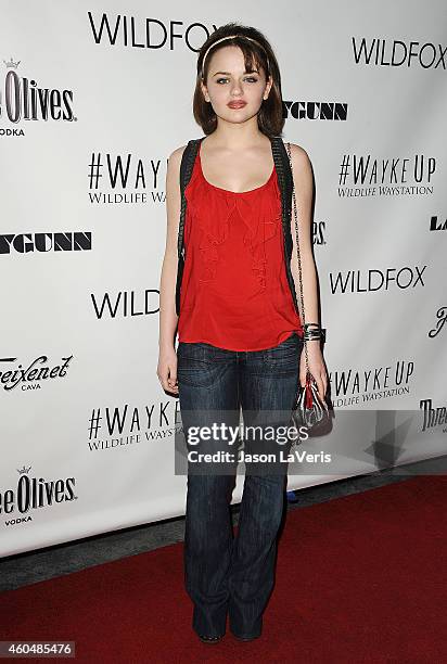 Actress Joey King attends the Wayke Up fundraiser at Sofitel Hotel on December 14, 2014 in West Hollywood, California.