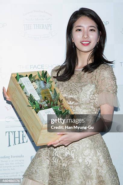 Suzy of South Korean girl group Miss A attends the photo call of the pop-up store opening for TheFaceShop "The Therapy Castle" on December 15, 2014...