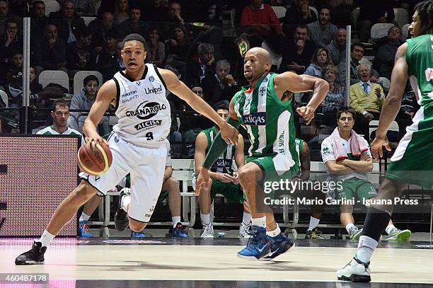 Abdul Gaddy of Granarolo competes with Sundiata Gaines of Sidigas during tha LegaBasket Serie A1 match between Virtus Granarolo Bologna vs Sidigas...