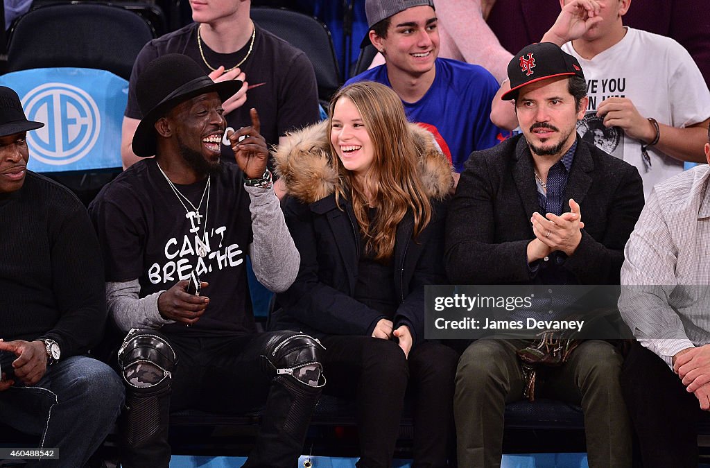 Celebrities Attend New York Knicks  Vs. Toronto Raptors