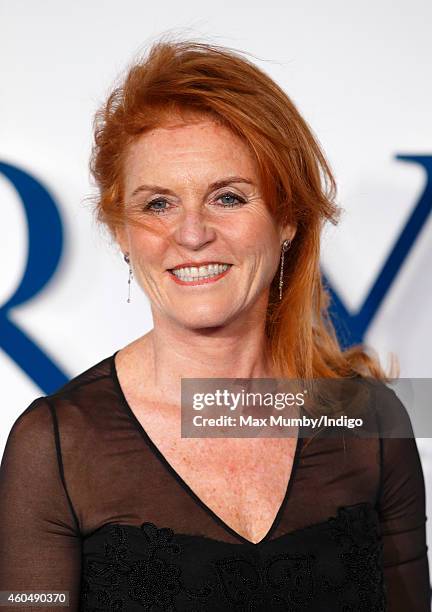 Sarah Ferguson, Duchess of York attends the UK Premiere of 'The Theory Of Everything' at Odeon Leicester Square on December 9, 2014 in London,...