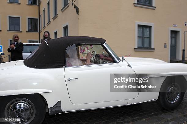 Verena and Gil Ofarim, attend their wedding on December 15, 2014 in Ismaning, Munich, Germany.