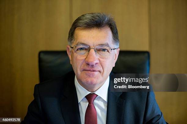 Algirdas Butkevicius, Lithuania's Prime Minister, poses for a photograph following an interview at his office in Vilnius, Lithuania, on Monday, Dec....