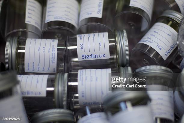 Medical containers are pictured in a General Practitioners surgery on December 4, 2014 in London, England. Ahead of next years general election, the...