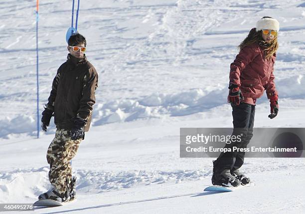 Pastora Soler and Francis Vinolo are seen on December 13, 2014 in Baqueira Beret, Spain.