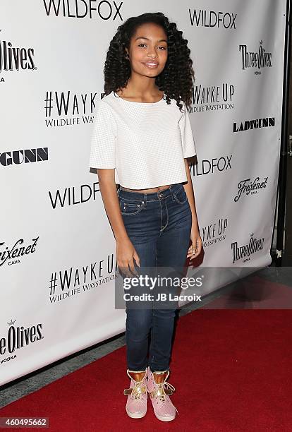 Yara Shahidi attends the Wayke Up Fundraiser Hosted By Nikki Reed on December 14, 2014 in Beverly Hills, California. Photo by JB Lacroix/WireImage)