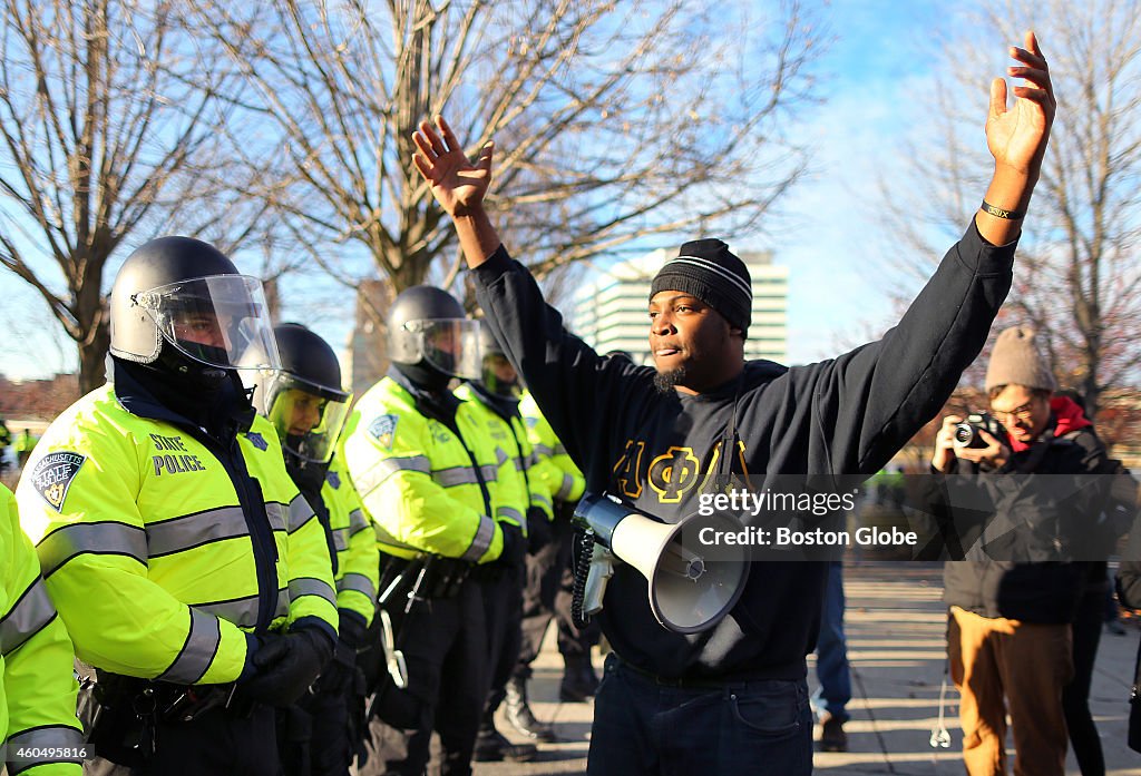 Protesters Rally In Downtown Boston Over Police Killings