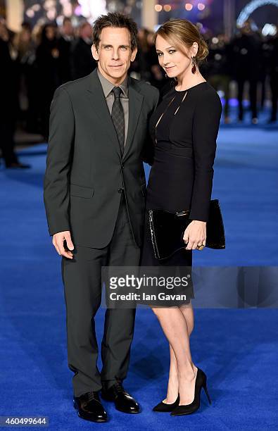 Ben Stiller and wife Christine Taylor attend the UK Premiere of "Night At The Museum: Secret Of The Tomb" at Empire Leicester Square on December 15,...