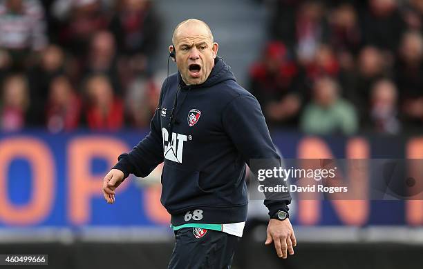 Richard Cockerill, director of rugby of Leicester Tigers looks on during the European Rugby Champions Cup pool three match between RC Toulon and...