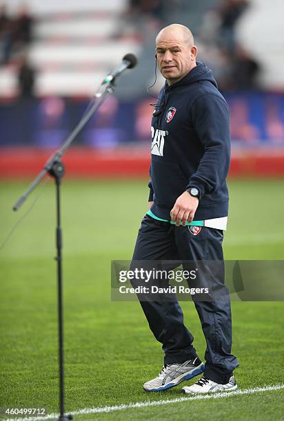 Richard Cockerill, director of rugby of Leicester Tigers looks on during the European Rugby Champions Cup pool three match between RC Toulon and...