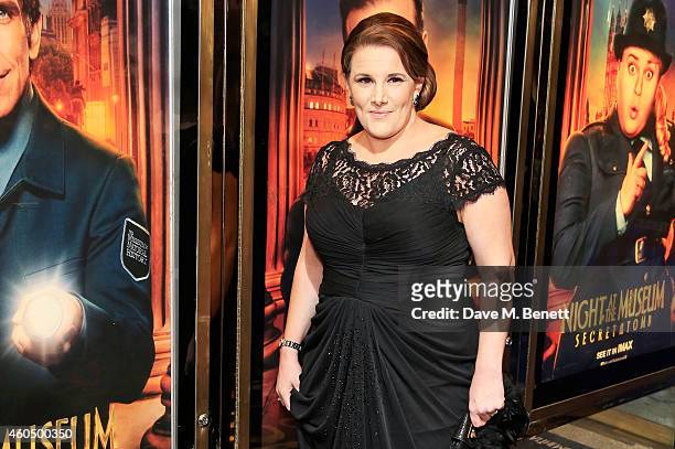 Sam Bailey attends the UK Premiere of "Night At The Museum: Secret Of The Tomb" at Empire Leicester Square on December 15, 2014 in London, England.