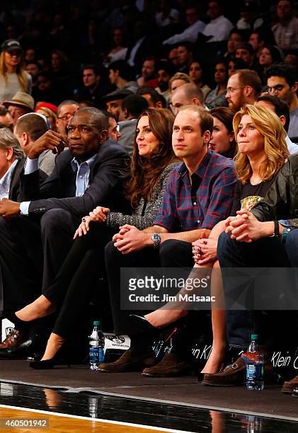Prince William, Duke of Cambridge and Catherine, Duchess of Cambridge attend a game between the Brooklyn Nets and the Cleveland Cavaliers at Barclays...