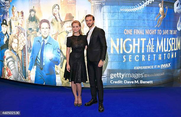 Alice Eve and Dan Stevens attend the UK Premiere of "Night At The Museum: Secret Of The Tomb" at Empire Leicester Square on December 15, 2014 in...