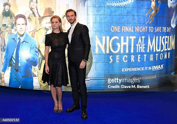 Alice Eve and Dan Stevens attend the UK Premiere of "Night At The Museum: Secret Of The Tomb" at Empire Leicester Square on December 15, 2014 in...