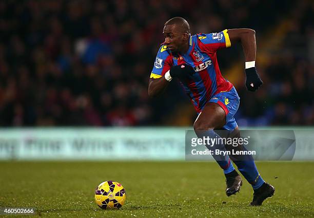 Yannick Bolasie of Crystal Palace in action during the Barclays Premier League match between Crystal Palace and Stoke City at Selhurst Park on...