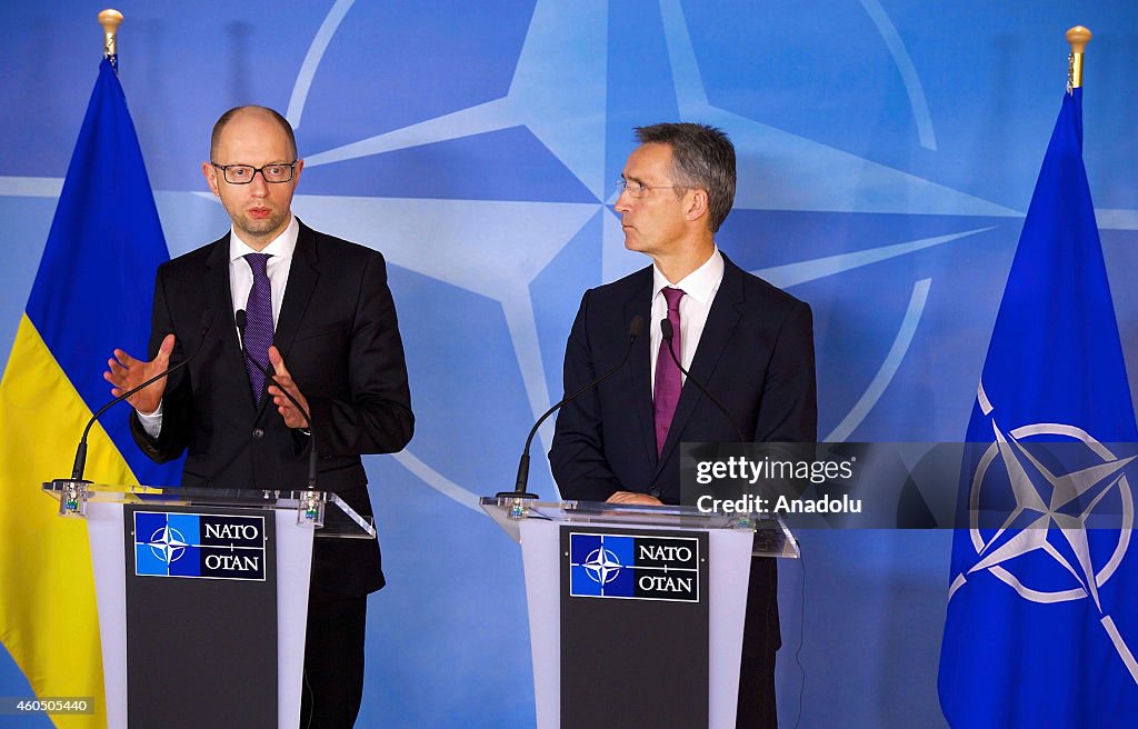 Ukraine's PM Yatsenyuk - NATO Secretary General Stoltenberg