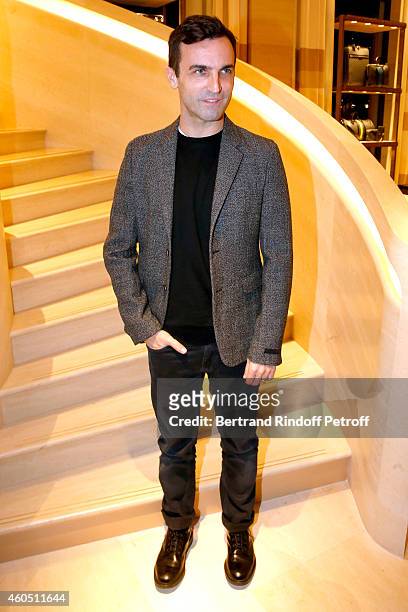 Fashion Designer of Louis Vuitton, Nicolas Ghesquiere attends the Louis Vuitton Montaigne Store Re-Opening party at Louis Vuitton Avenue Montaigne...