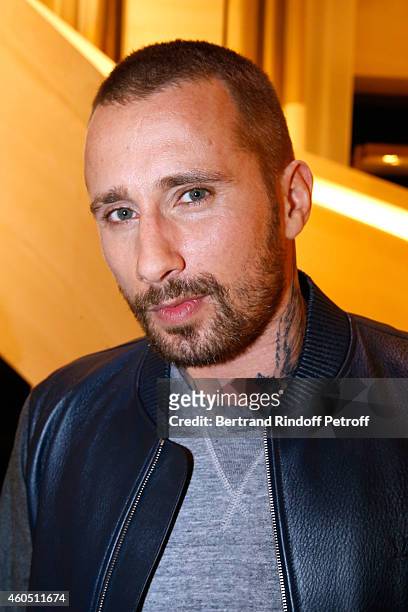 Actor Matthias Schoenaerts attends the Louis Vuitton Montaigne Store Re-Opening party at Louis Vuitton Avenue Montaigne Store on December 15, 2014 in...