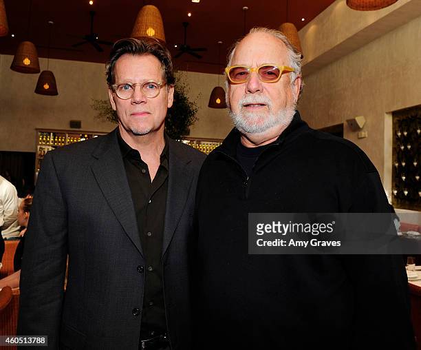 Al Corley and Jonathan Dana attend a special luncheon for Kevin Costner and Mike Binder hosted by Colleen Camp for the film BLACK OR WHITE at Fig &...