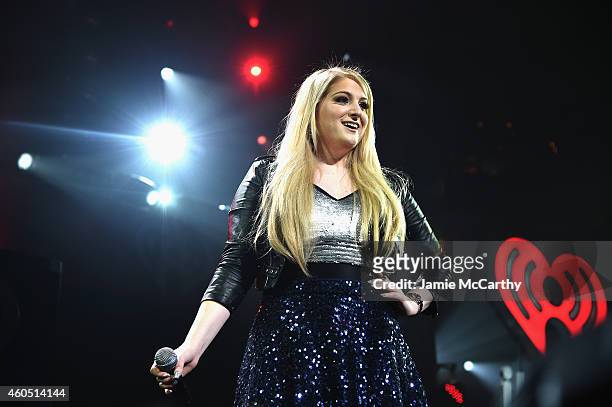 Meghan Trainor performs onstage during HOT 99.5s Jingle Ball 2014, Presented by Mattress Warehouse at the Verizon Center on December 15, 2014 in...