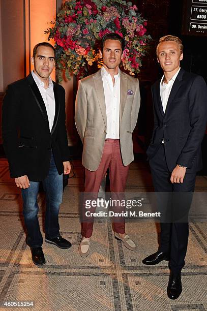 Racing drivers Pastor Maldonado, Adrian Sutil and Max Chilton attend The F1 Party in aid of the Great Ormond Street Children's Hospital at the...