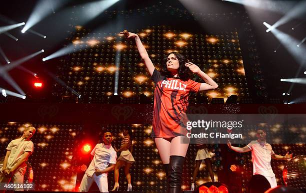 Jessie J performs onstage at the Q102's Jingle Ball 2014 at Wells Fargo Center on December 10, 2014 in Philadelphia, Pennsylvania.