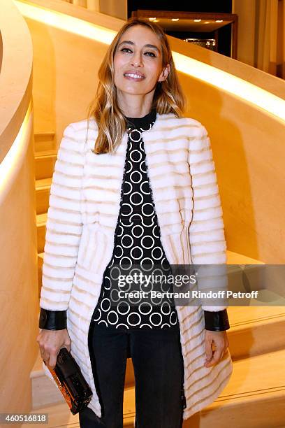 Alexandra Golovanoff attends the Louis Vuitton Montaigne Store Re-Opening party at Louis Vuitton Avenue Montaigne Store on December 15, 2014 in...